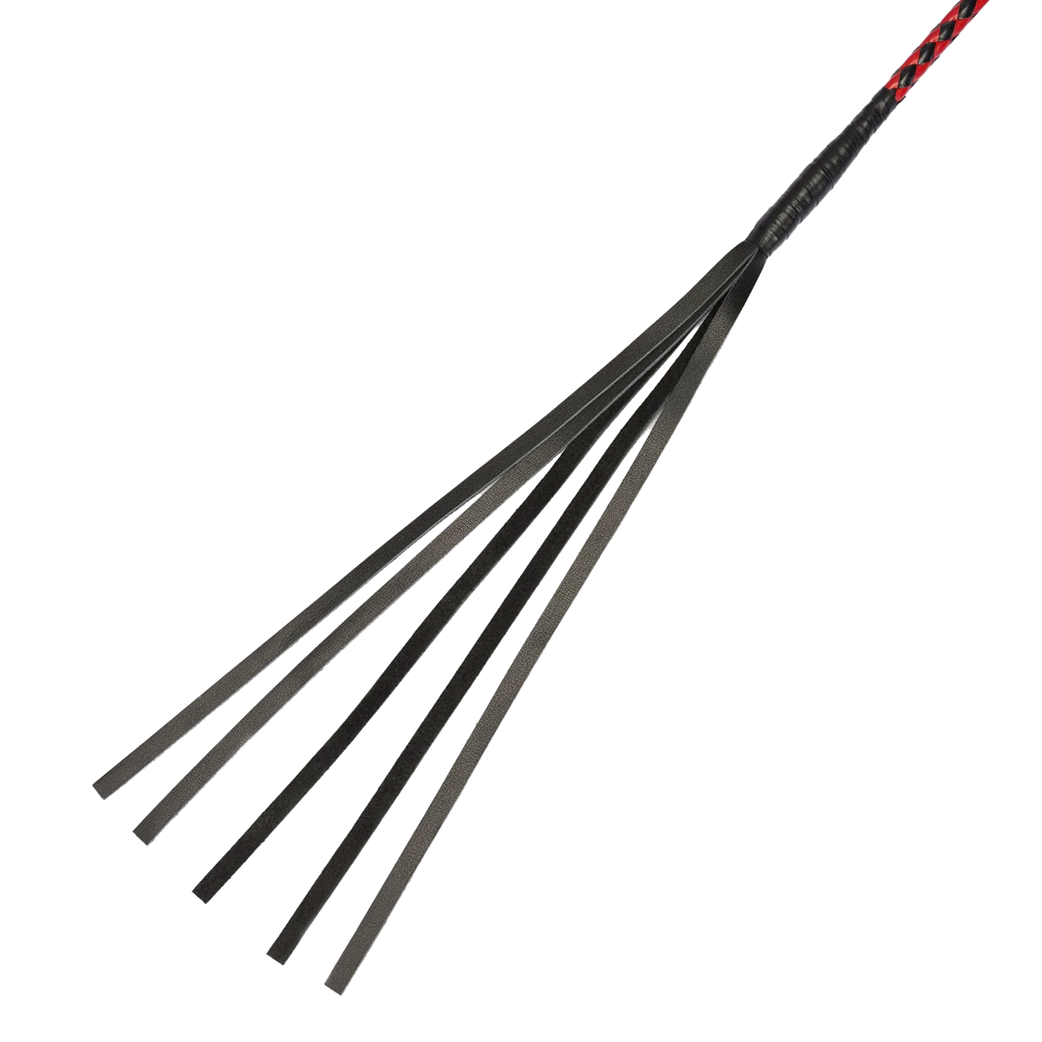 RISE - BDSM Zweep - Feather Soft Single Tail - Rood/Zwart-Rimbastore.com