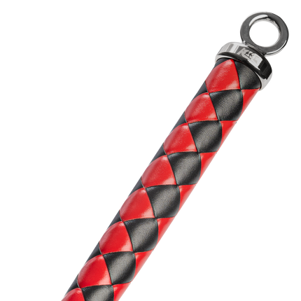 RISE - BDSM Devil's Tongue Flap Zweep - Pulse - Zwart/Rood-Rimbastore.com