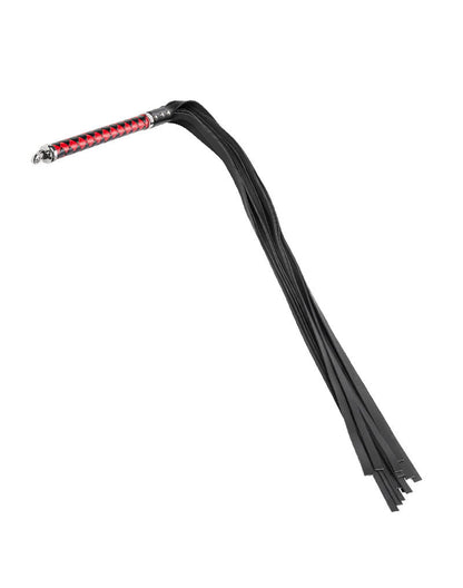RISE - Lange Flogger met Zachte Strengen - Zwart/Rood-Rimbastore.com