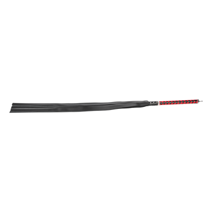 RISE - Lange Flogger met Zachte Strengen - Zwart/Rood-Rimbastore.com