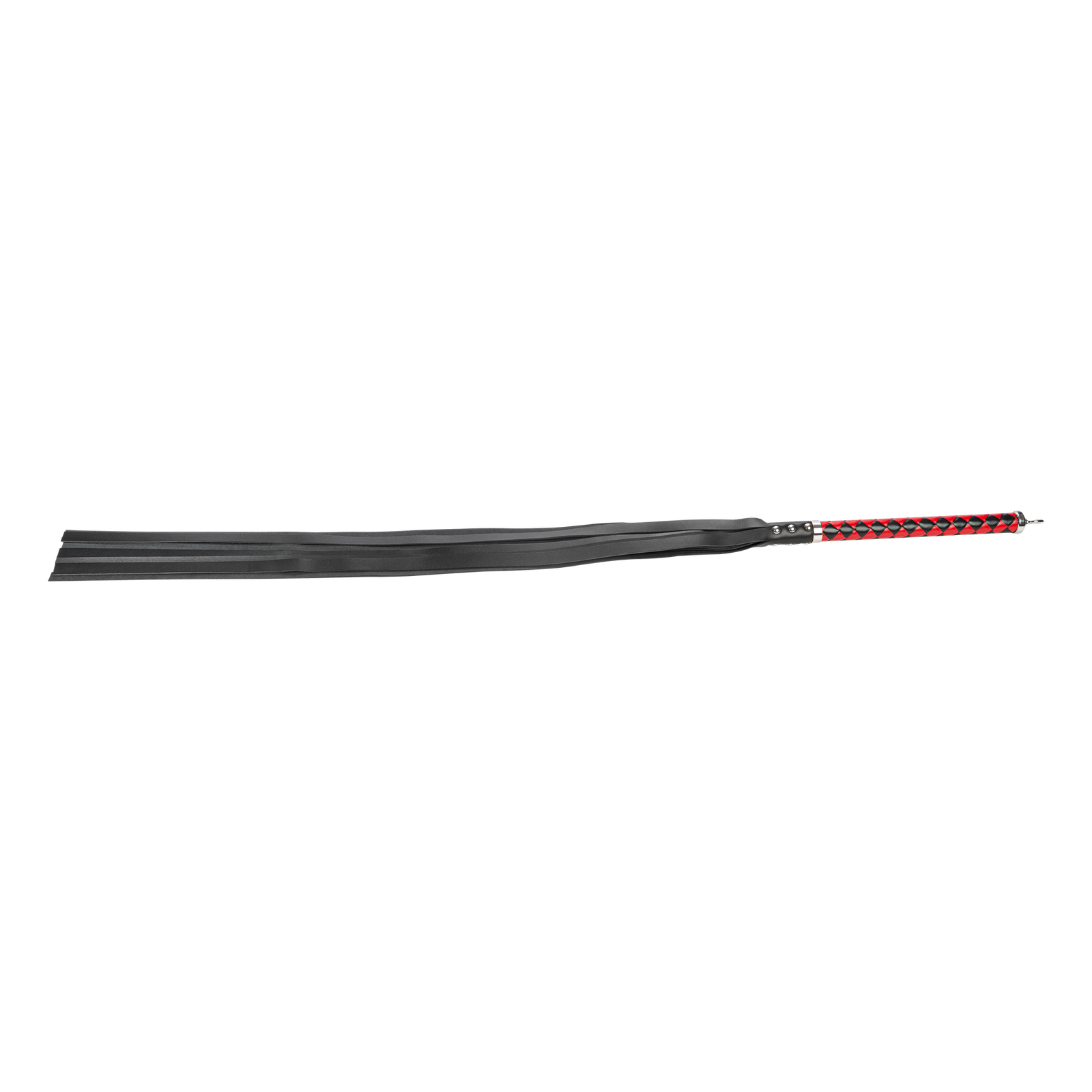RISE - Lange Flogger met Zachte Strengen - Zwart/Rood-Rimbastore.com