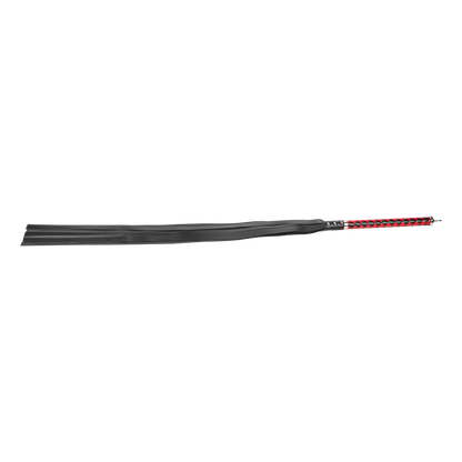 RISE - Lange Flogger met Zachte Strengen - Zwart/Rood-Rimbastore.com