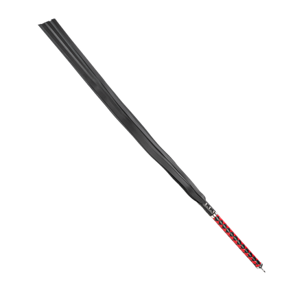 RISE - Lange Flogger met Zachte Strengen - Zwart/Rood-Rimbastore.com
