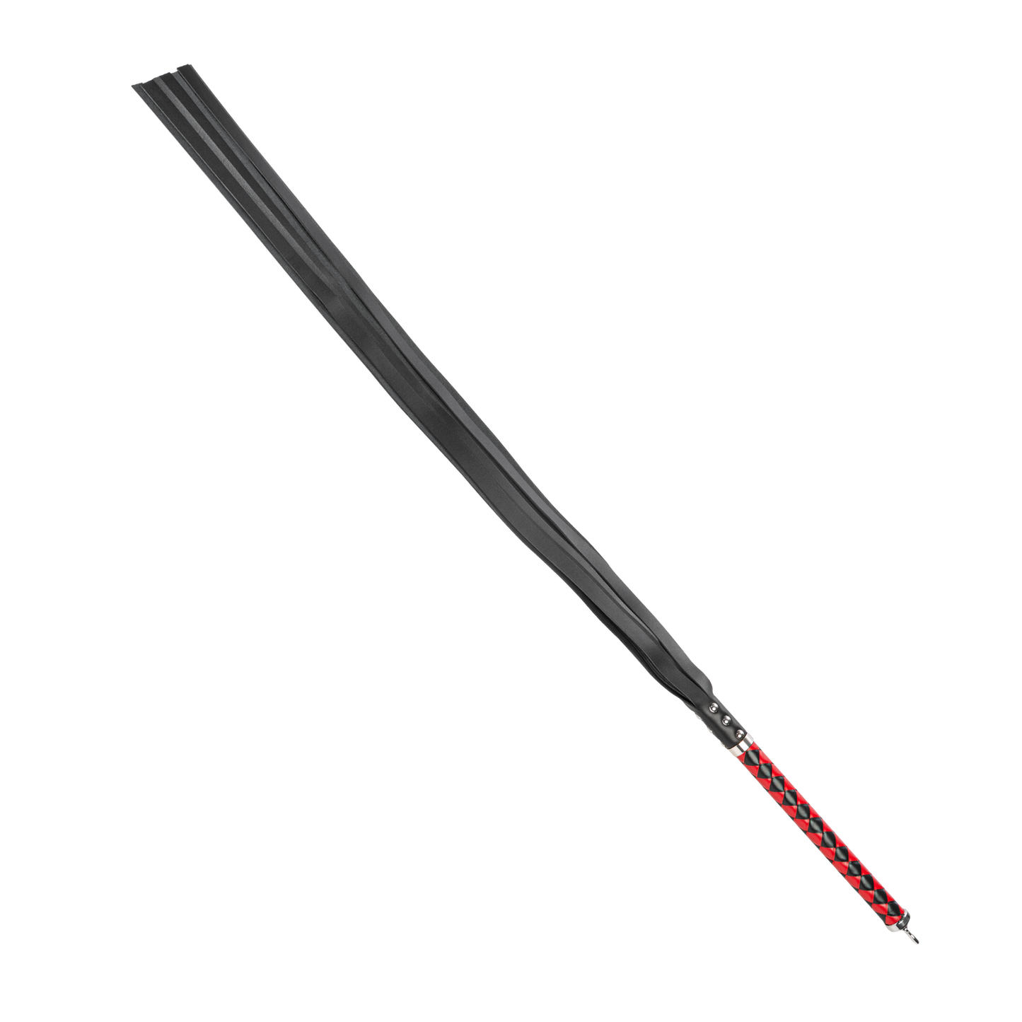 RISE - Lange Flogger met Zachte Strengen - Zwart/Rood-Rimbastore.com