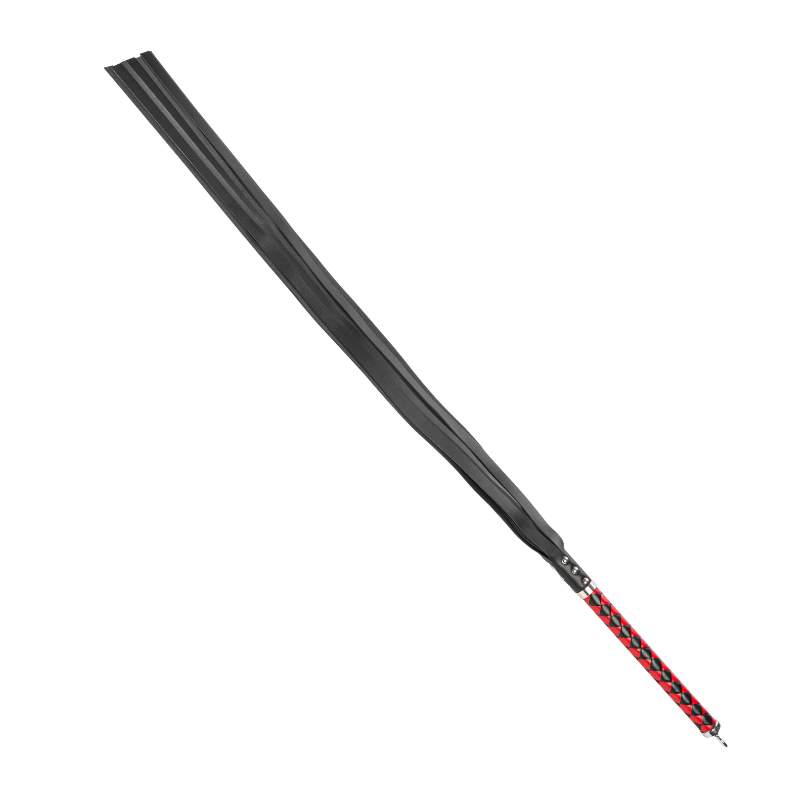 RISE - Lange Flogger met Zachte Strengen - Zwart/Rood-Rimbastore.com