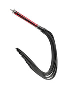 RISE - Lange Flogger met Harde Lederen Strengen - Zwart/Rood-Rimbastore.com