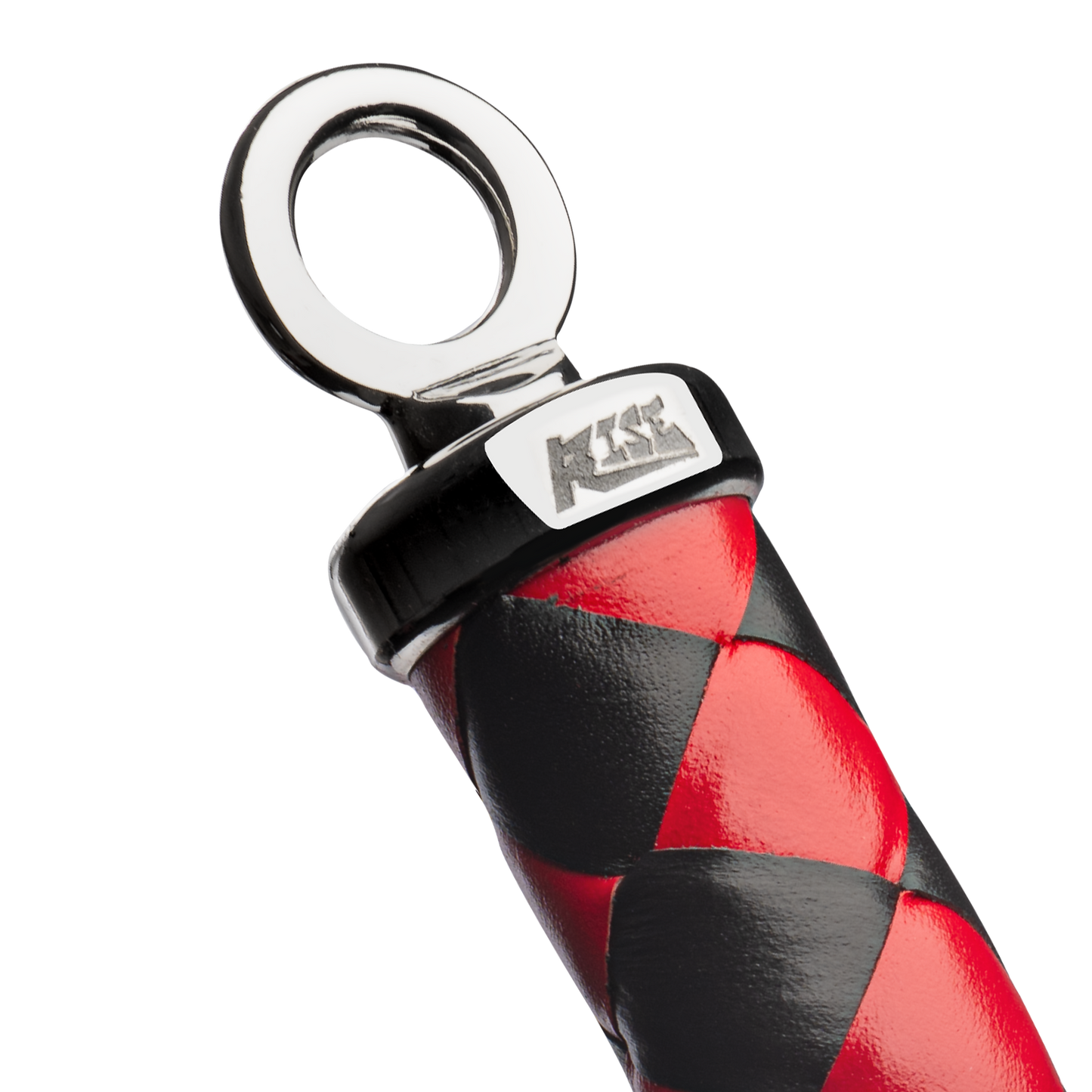 RISE - Lange Flogger met Harde Lederen Strengen - Zwart/Rood-Rimbastore.com