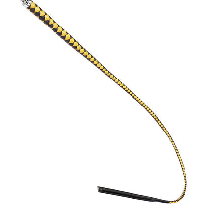 RISE - BDSM Zweep - Feather Wide Single Tail - Zwart/Goud-Rimbastore.com