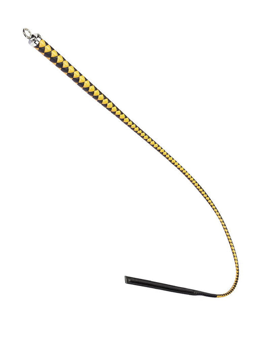 RISE - BDSM Zweep - Feather Wide Single Tail - Zwart/Goud-Rimbastore.com
