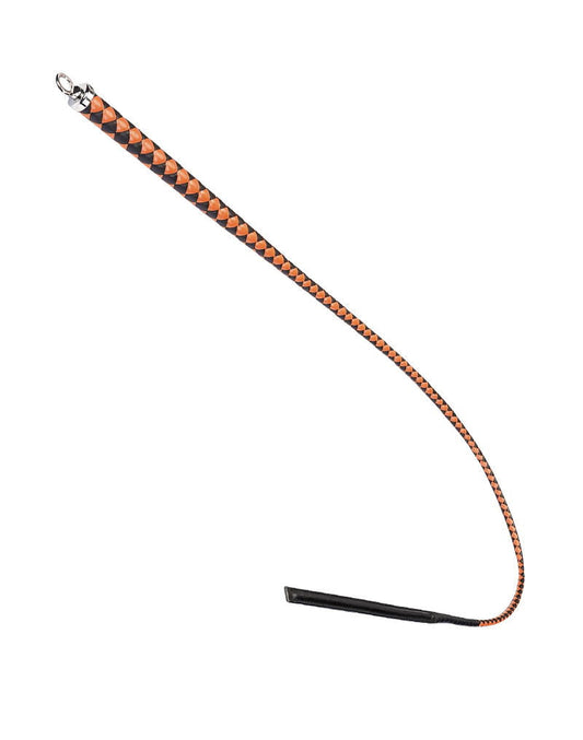 RISE - BDSM Zweep - Feather Slim Single Tail - Oranje/Zwart-Rimbastore.com