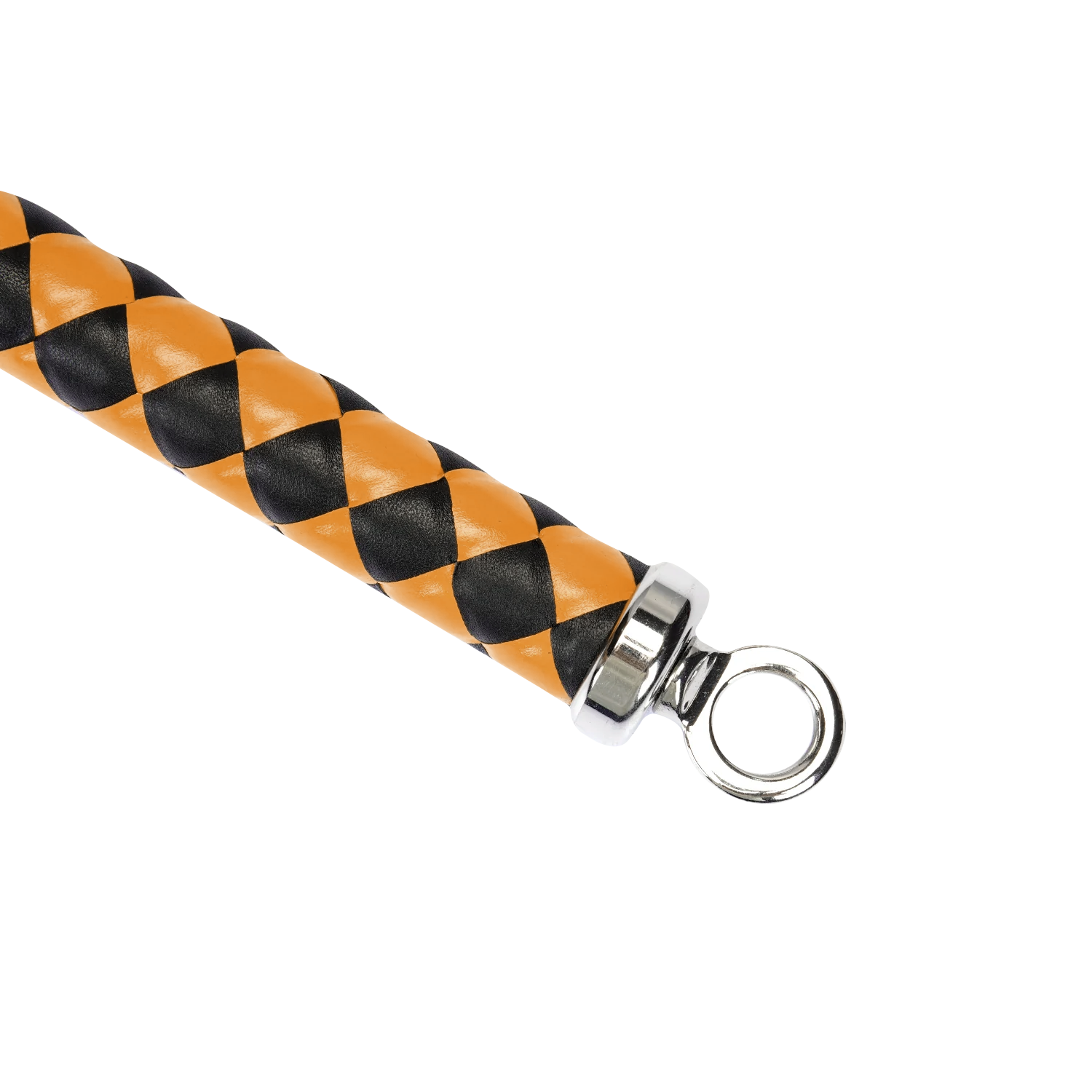 RISE - BDSM Zweep - Feather Slim Single Tail - Oranje/Zwart-Rimbastore.com