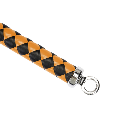 RISE - BDSM Zweep - Feather Slim Single Tail - Oranje/Zwart-Rimbastore.com