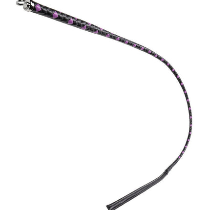 RISE - BDSM Zweep - Feather Slim Single Tail - Zwart/Paars-Rimbastore.com