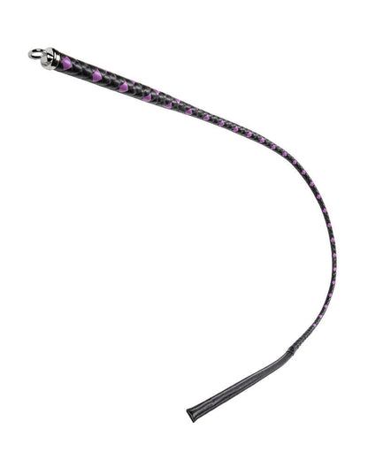 RISE - BDSM Zweep - Feather Slim Single Tail - Zwart/Paars-Rimbastore.com