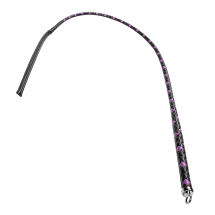 RISE - BDSM Zweep - Feather Slim Single Tail - Zwart/Paars-Rimbastore.com