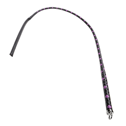 RISE - BDSM Zweep - Feather Slim Single Tail - Zwart/Paars-Rimbastore.com