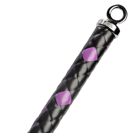 RISE - BDSM Zweep - Feather Slim Single Tail - Zwart/Paars-Rimbastore.com