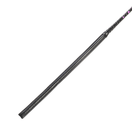 RISE - BDSM Zweep - Feather Slim Single Tail - Zwart/Paars-Rimbastore.com