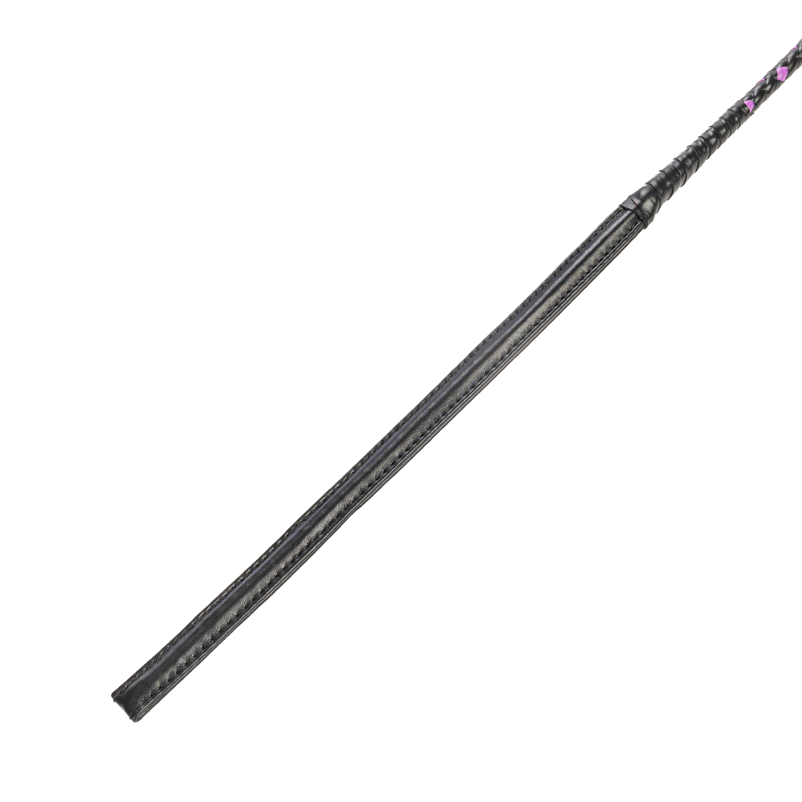 RISE - BDSM Zweep - Feather Slim Single Tail - Zwart/Paars-Rimbastore.com