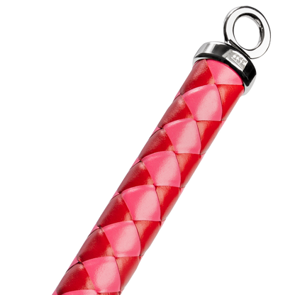RISE - BDSM Zweep - Feather Slim Single Tail - Rood/Roze-Rimbastore.com