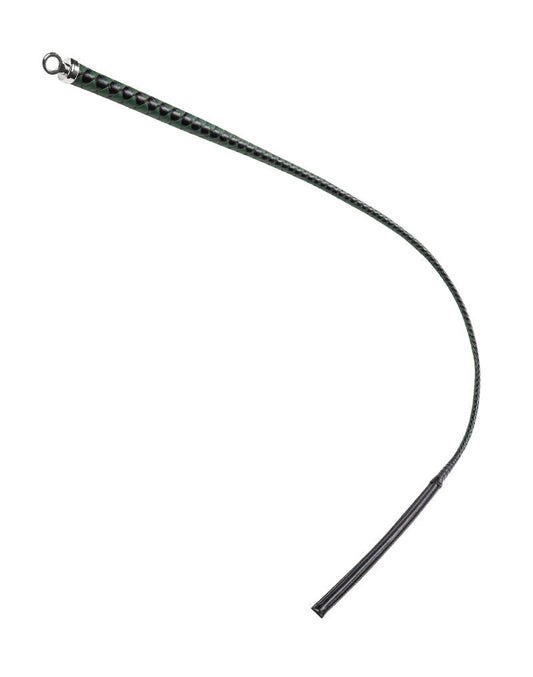 RISE - BDSM Zweep - Feather Slim Single Tail - Zwart/Groen-Rimbastore.com