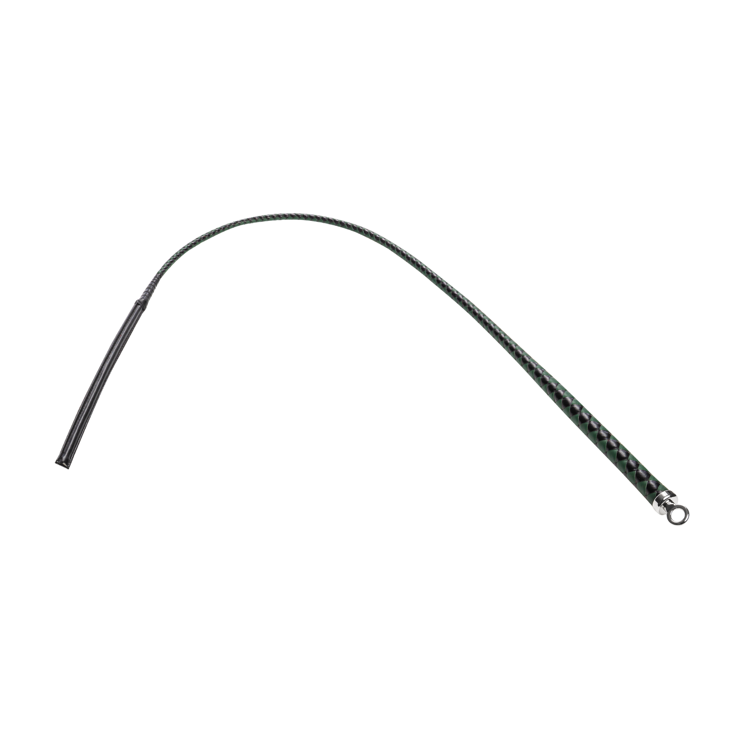 RISE - BDSM Zweep - Feather Slim Single Tail - Zwart/Groen-Rimbastore.com