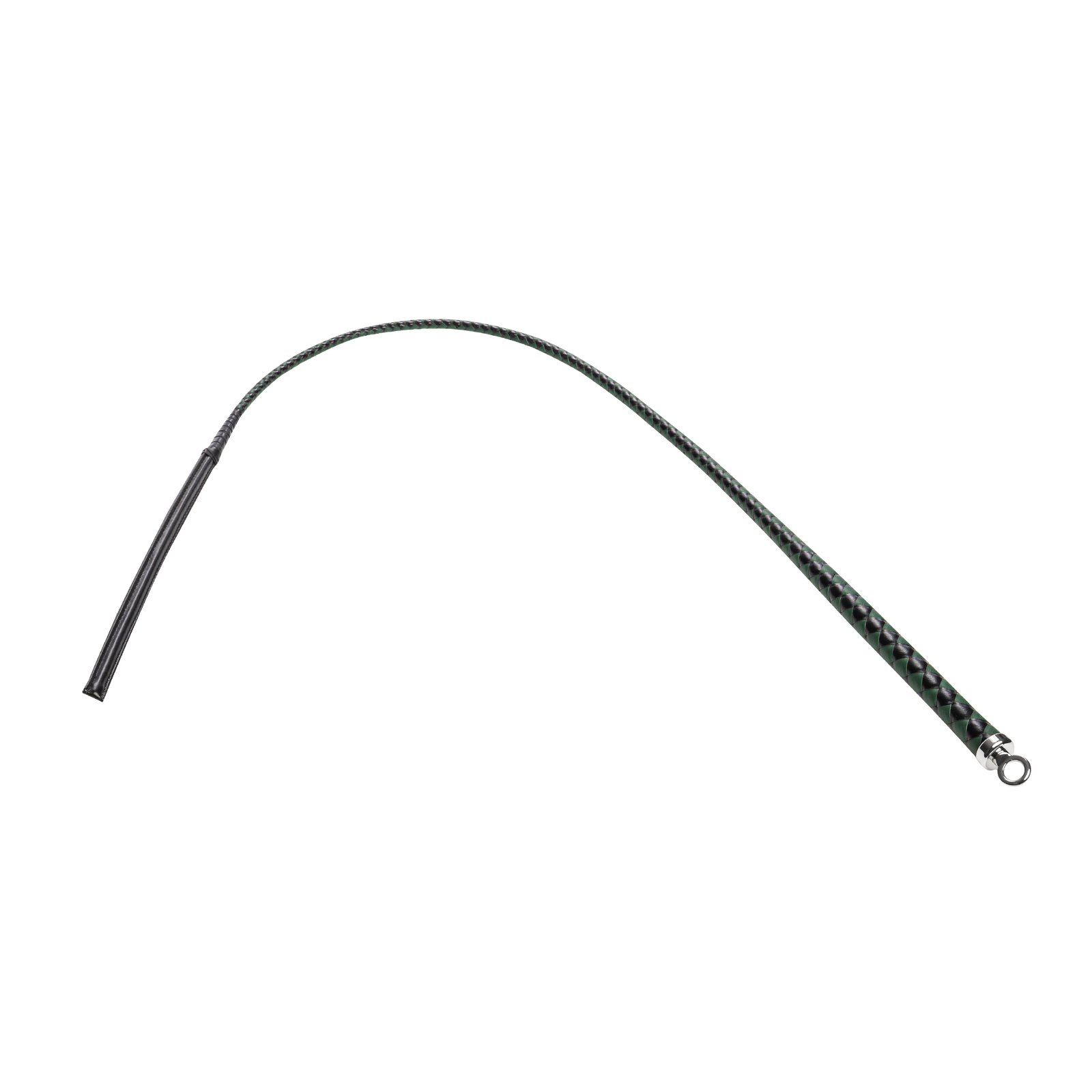 RISE - BDSM Zweep - Feather Slim Single Tail - Zwart/Groen-Rimbastore.com