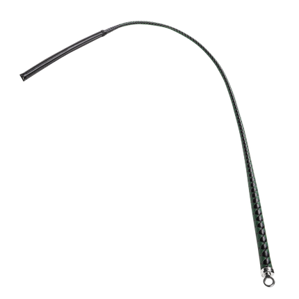 RISE - BDSM Zweep - Feather Slim Single Tail - Zwart/Groen-Rimbastore.com
