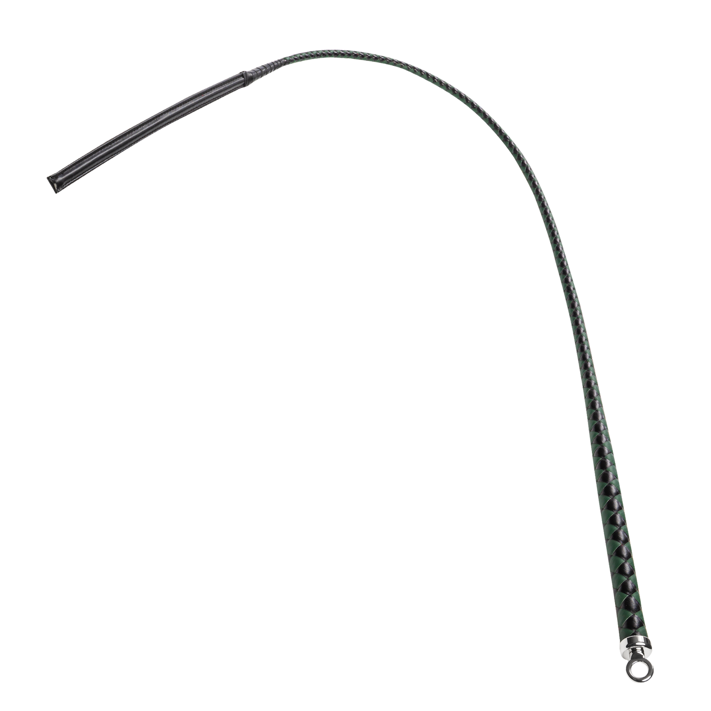 RISE - BDSM Zweep - Feather Slim Single Tail - Zwart/Groen-Rimbastore.com