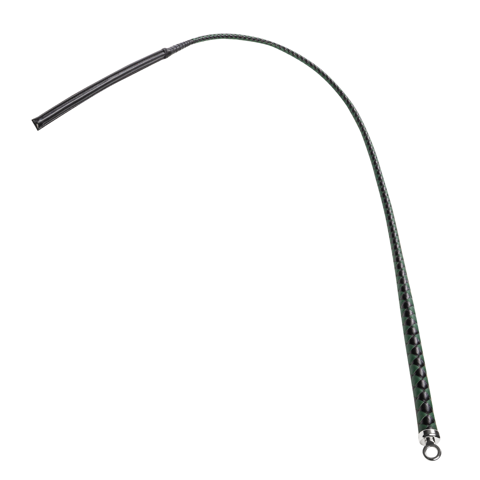 RISE - BDSM Zweep - Feather Slim Single Tail - Zwart/Groen-Rimbastore.com