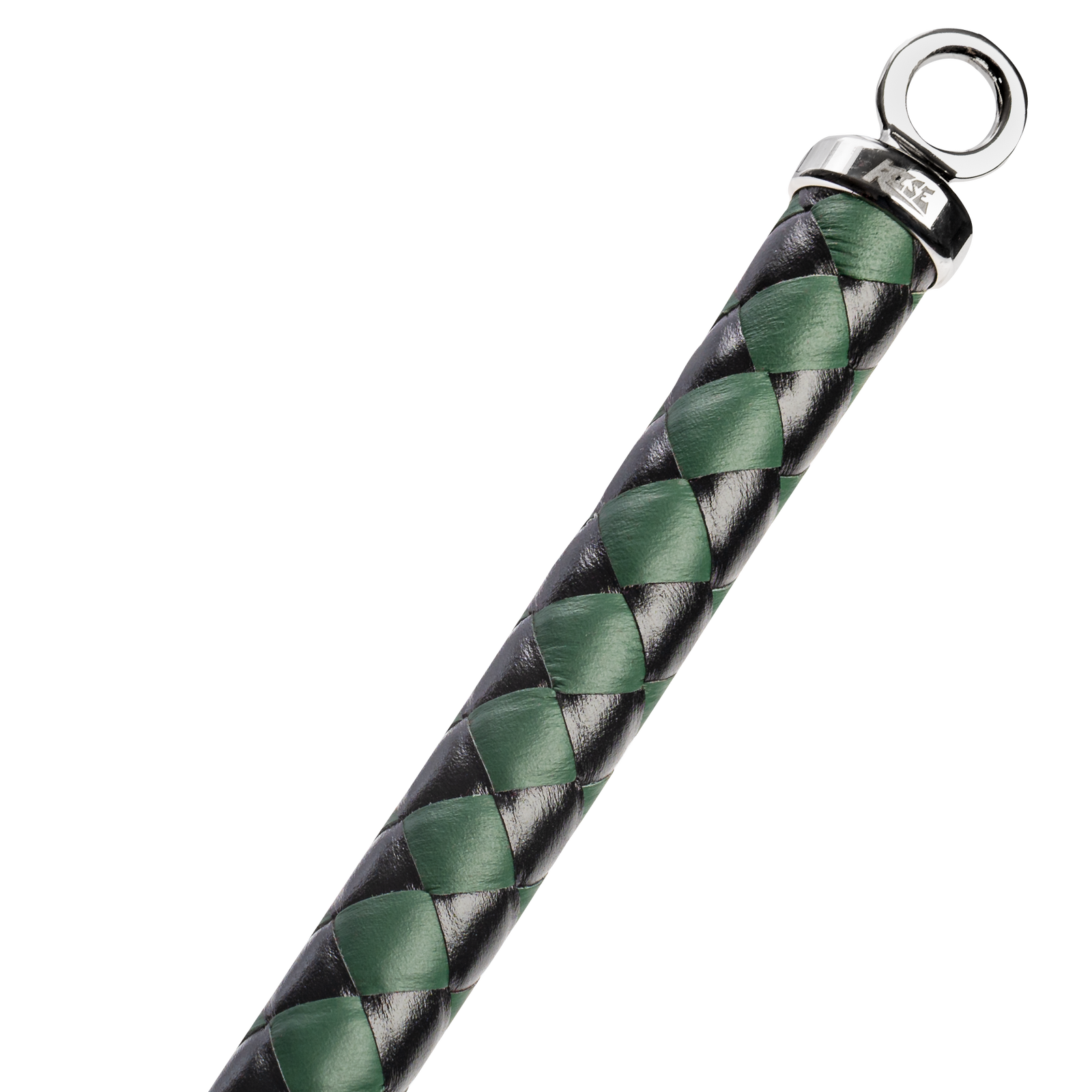 RISE - BDSM Zweep - Feather Slim Single Tail - Zwart/Groen-Rimbastore.com