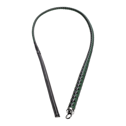 RISE - BDSM Zweep - Feather Slim Single Tail - Zwart/Groen-Rimbastore.com