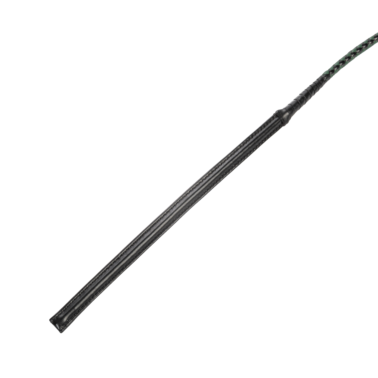 RISE - BDSM Zweep - Feather Slim Single Tail - Zwart/Groen-Rimbastore.com