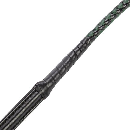 RISE - BDSM Zweep - Feather Slim Single Tail - Zwart/Groen-Rimbastore.com
