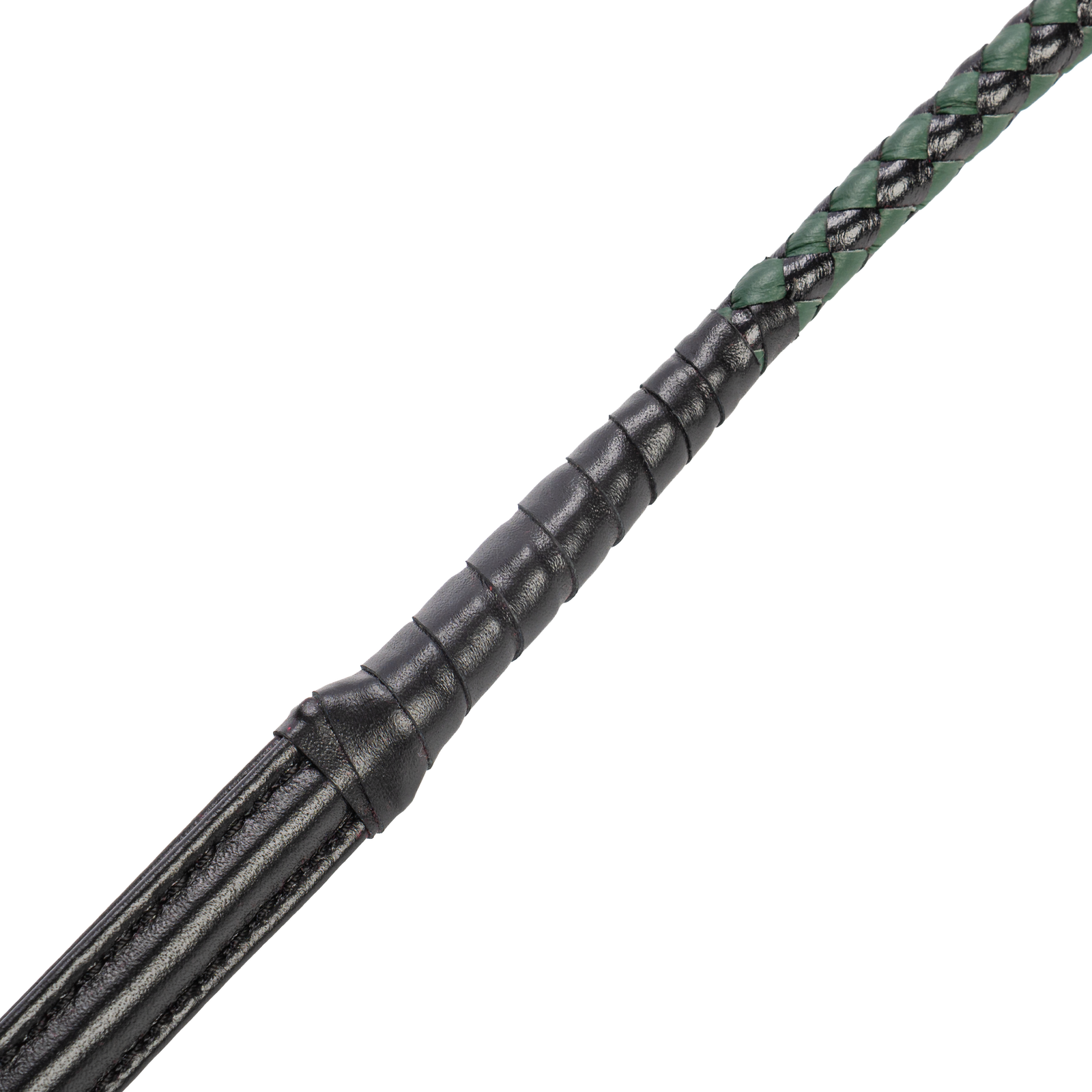 RISE - BDSM Zweep - Feather Slim Single Tail - Zwart/Groen-Rimbastore.com