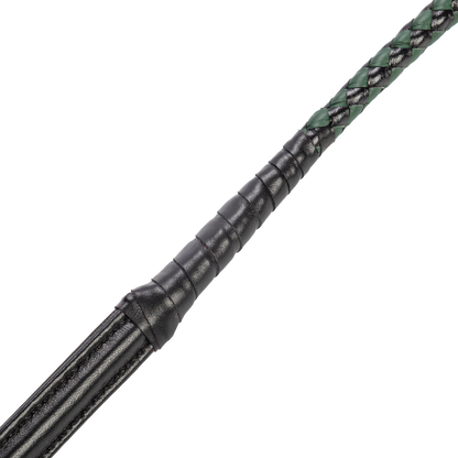 RISE - BDSM Zweep - Feather Slim Single Tail - Zwart/Groen-Rimbastore.com