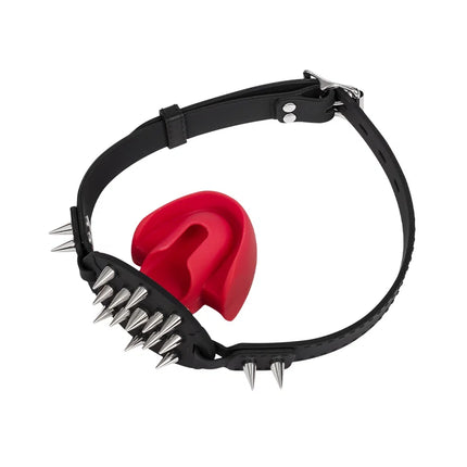 Rimba Mondknevel met Bit en Studs — Zwart/Rood-Erotiekvoordeel.nl