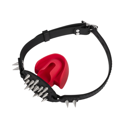 Rimba Mondknevel met Bit en Studs — Zwart/Rood-Erotiekvoordeel.nl