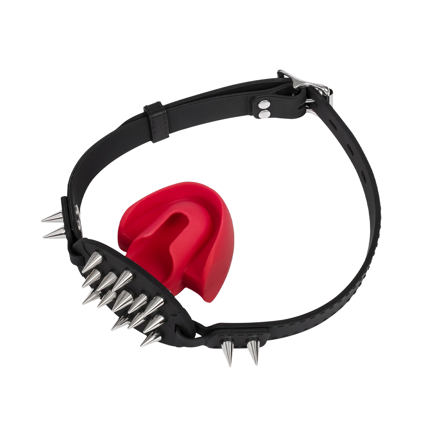 Rimba Mondknevel met Bit en Studs — Zwart/Rood-Erotiekvoordeel.nl