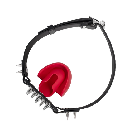 Rimba Mondknevel met Bit en Studs — Zwart/Rood-Erotiekvoordeel.nl