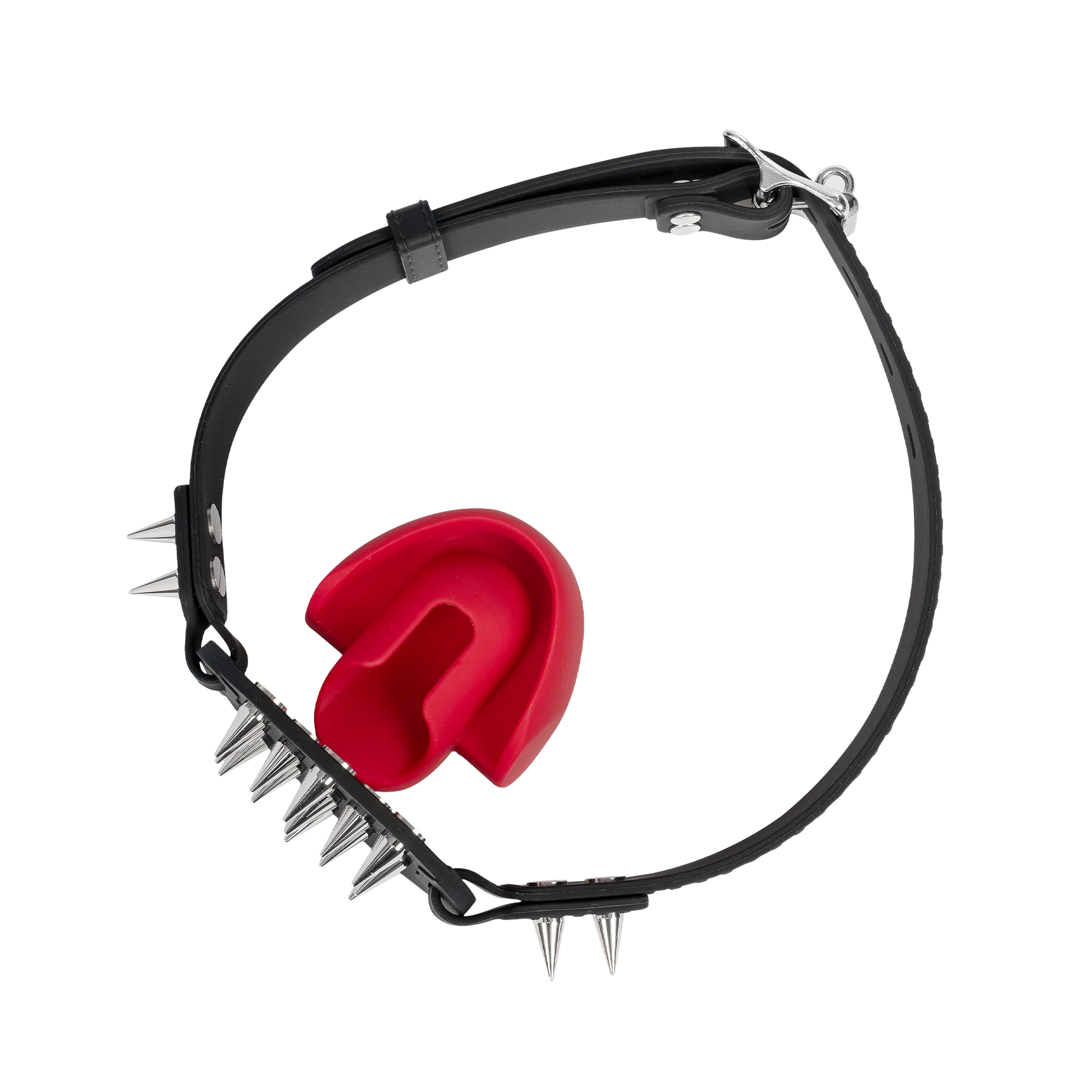 Rimba Mondknevel met Bit en Studs — Zwart/Rood-Erotiekvoordeel.nl