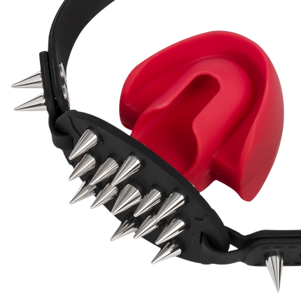 Rimba Mondknevel met Bit en Studs — Zwart/Rood-Erotiekvoordeel.nl
