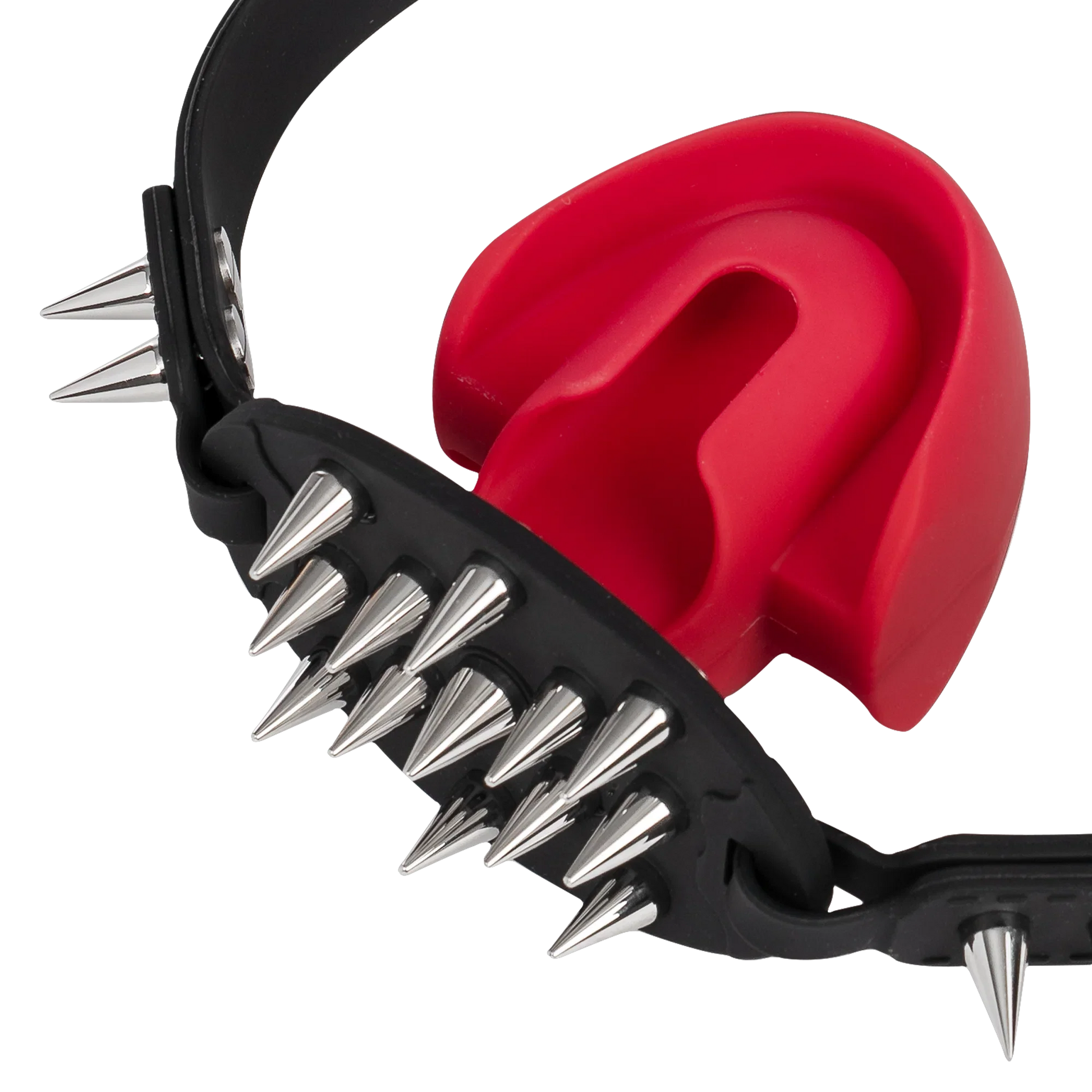 Rimba Mondknevel met Bit en Studs — Zwart/Rood-Erotiekvoordeel.nl