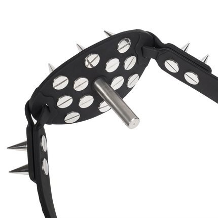 Rimba Mondknevel met Bit en Studs — Zwart/Rood-Erotiekvoordeel.nl