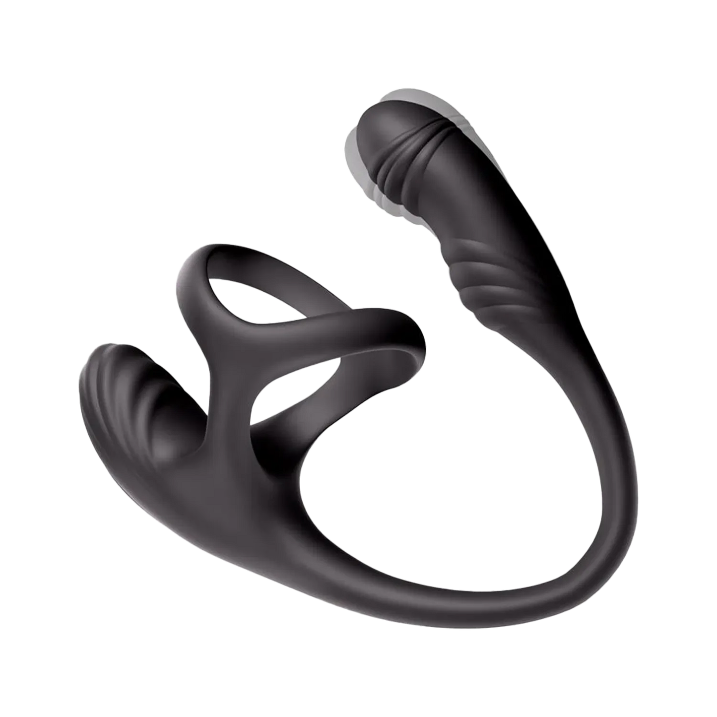 IY - Kamber - Wavy and Vibrating Anal Plug with Cock Ring - Black