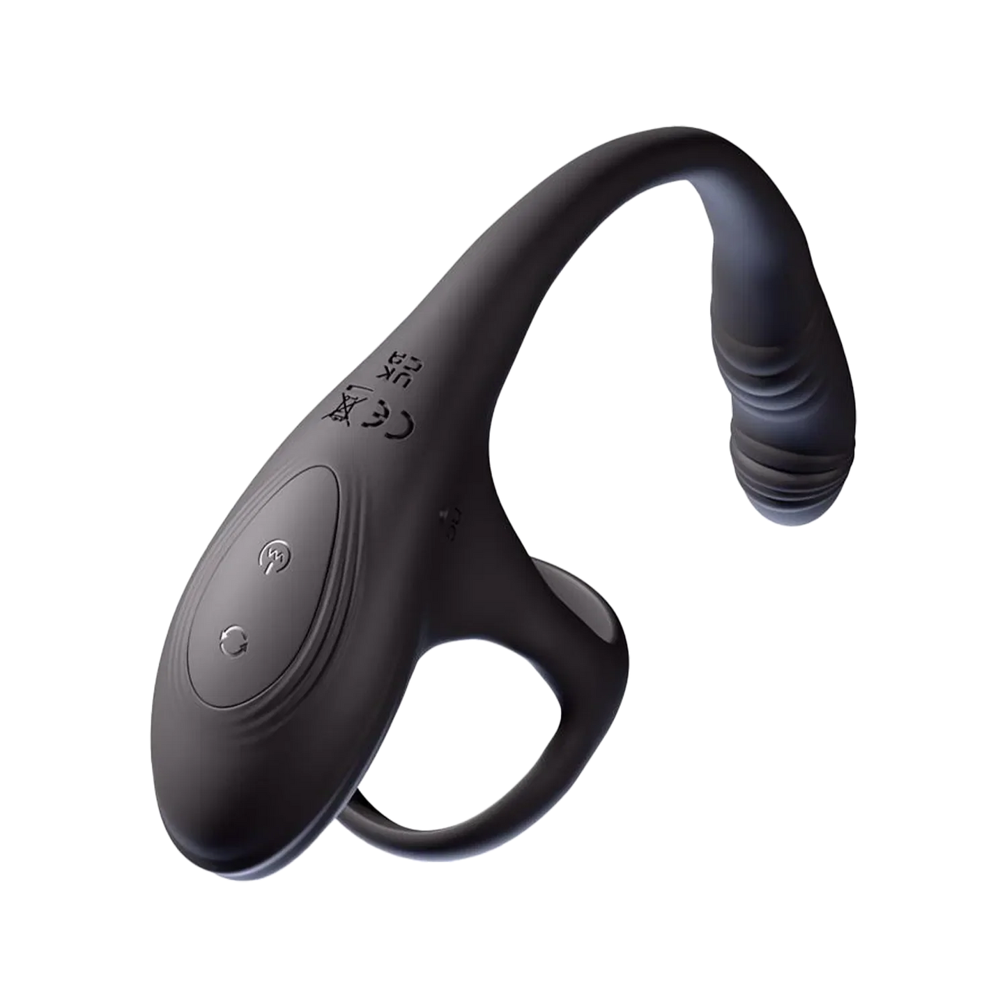 IY - Kamber - Wavy and Vibrating Anal Plug with Cock Ring - Black