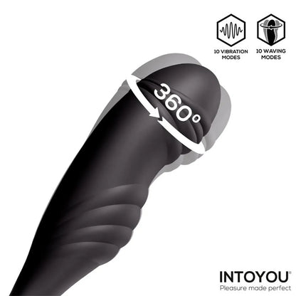 IY - Kamber - Wavy and Vibrating Anal Plug with Cock Ring - Black