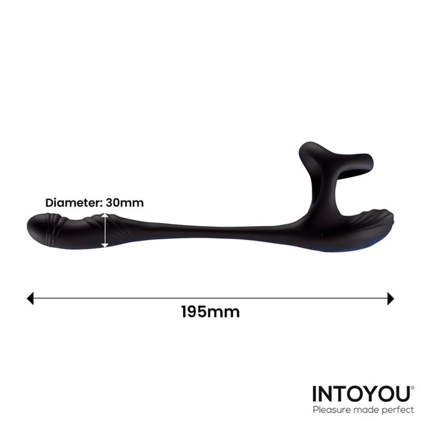 IY - Kamber - Wavy and Vibrating Anal Plug with Cock Ring - Black