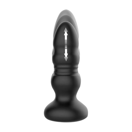 IY - Krax - Buttplug mit Vibration und Stoßbewegung - Mit LED-Licht - Schwarz