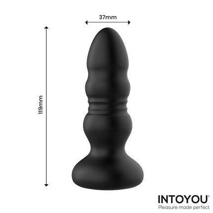 IY - Krax - Buttplug mit Vibration und Stoßbewegung - Mit LED-Licht - Schwarz